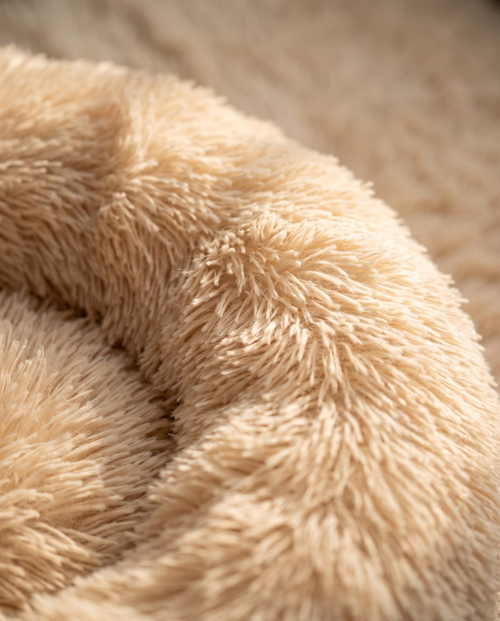 Close-up of the Cozy Nest deep shaggy plush pile