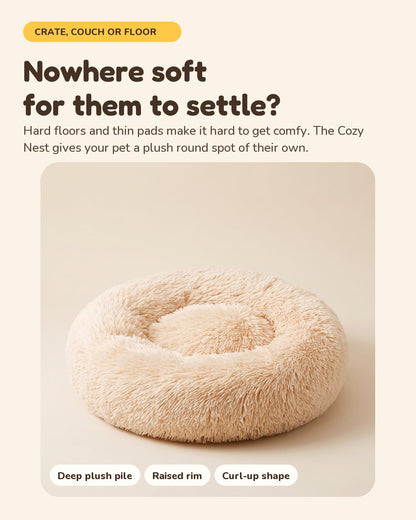 Nowhere soft for them to settle? The PawPawDoo Cozy Nest has a deep plush pile, a raised rim and a curl-up shape